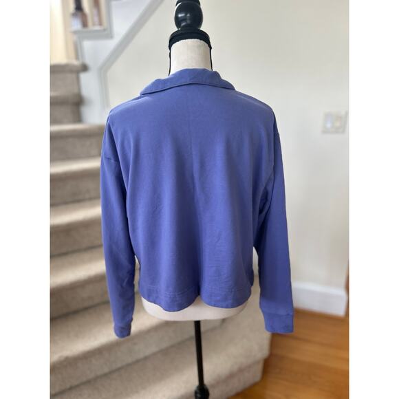 Athleta Retroterry Periwinkle Purple Johnny Collar Long Sleeve Pullover - Picture 4 of 7